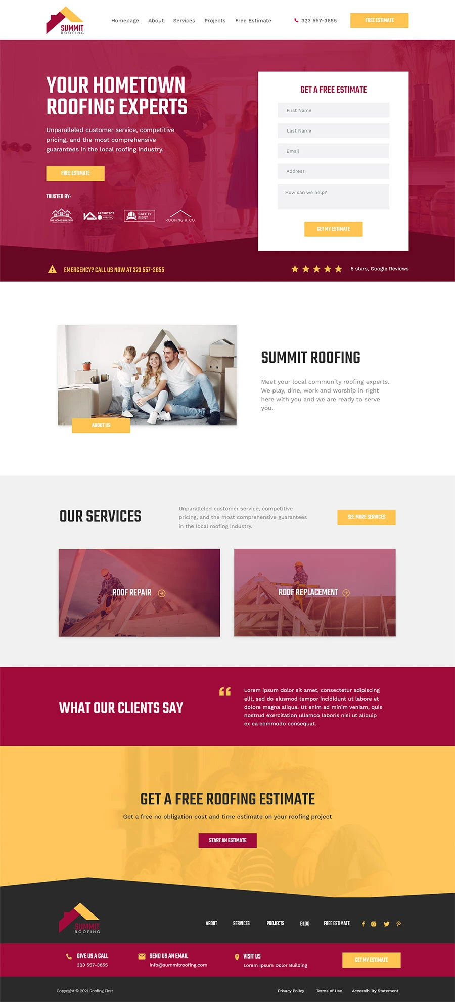 Summit Company Website Design Roofing