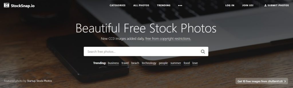 StockSnap.io - Free Stock Photo Sites